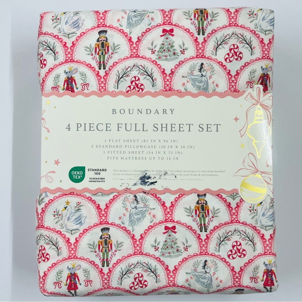Holiday FULL Boundary Sheet Set 12 Days of Christmas Nutcracker Ballet Sheets - Picture 6 of 7